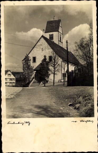 Postcard Lindenberg im Allgäu Swabia, Church