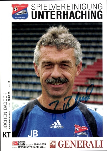 Autograph card fitness coach Jochen Babock, SpVgg Unterhaching, autograph