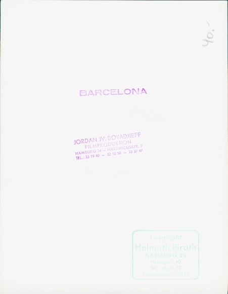 Photo film scene Barcelona, street café, documentary, FRG 1952, Jordan J. von Boyadjieff