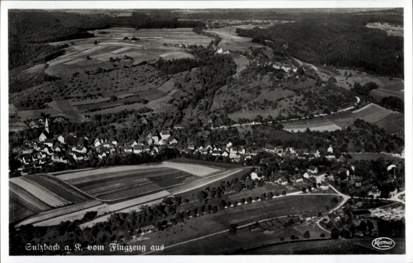 Postcard Sulzbach am Kocher Württemberg, aerial photograph