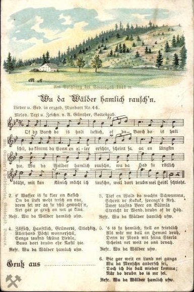 30 song cards, Anton Günther