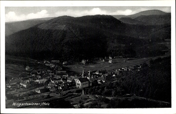 Postcard Wilgartswiesen in the Palatinate, aerial photograph