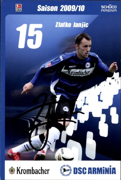 Autograph card footballer Zlatko Janjic, DSC Arminia Bielefeld, autograph