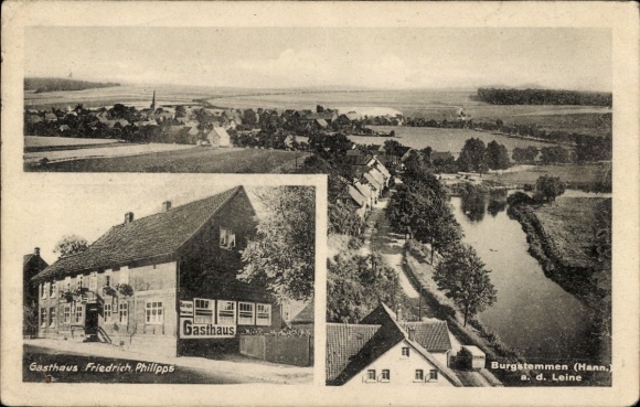 Postcard Burgstemmen Nordstemmen near Hildesheim, Gasthaus Otto Wächter, general view