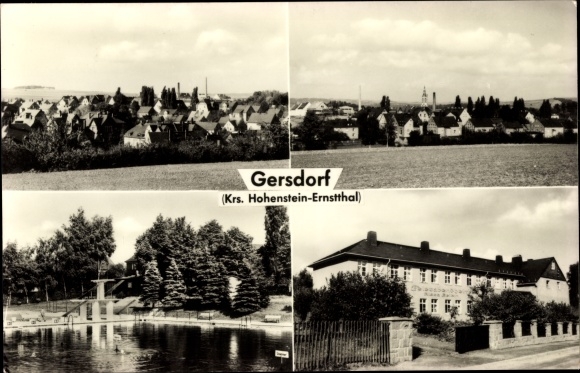 Ak Gersdorf in Sachsen, Feierabendheim Clara Zetkin, Hauptstraße, Panorama