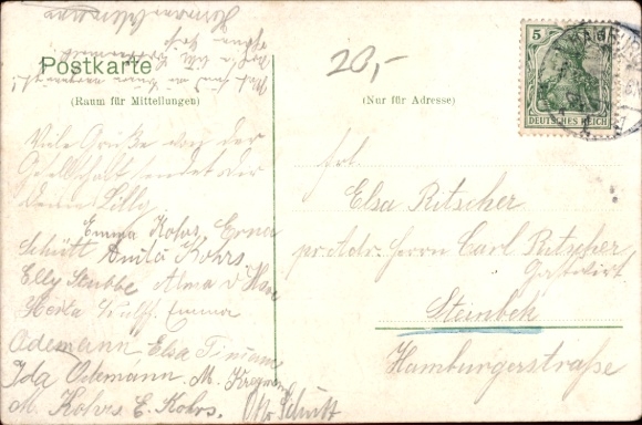 Postcard Hamburg Bergedorf Billwärder Moorfleth Moorfleet, establishment JW von Have