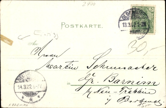 Postcard Oldenburg in the Grand Duchy of Oldenburg, Grand Duke Friedrich August of Oldenburg, Central Station