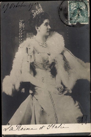 Postcard Queen Helena of Italy, Elena of Montenegro, wife Viktor Emanuel III.