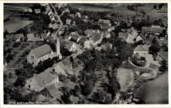 Postcard Lauffen am Neckar, aerial photograph