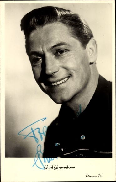 Postcard actor Gustl Gstettenbaur, Stark-Gstettenbaur, portrait, autograph