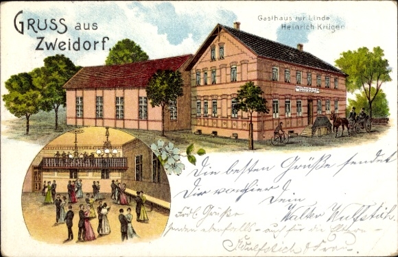 Chromo-Litho Zweidorf Wendeburg Lower Saxony, Gasthaus zur Linde