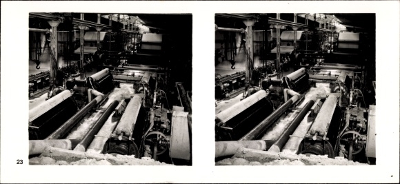 Stereo spatial image photo &quot;The NS model companies&quot; III 23 No. 333, Niederrheinische Papierfabrik Neuss