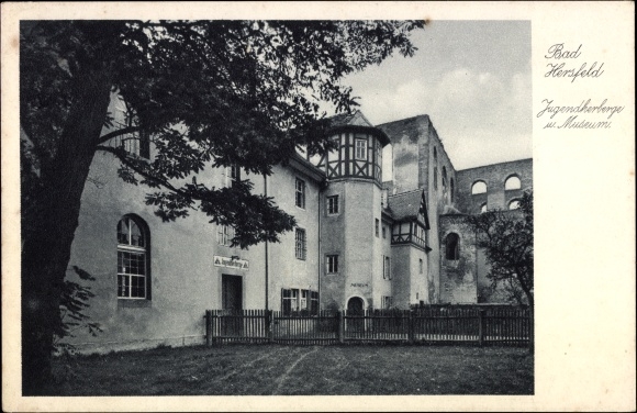 Postcard Bad Hersfeld Hessen, youth hostel and museum