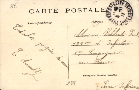 Postcard Villennes sur Seine Yvelines, Kirchplatz