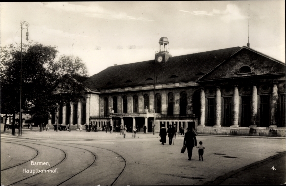 Ak Barmen Wuppertal, Hauptbahnhof, Front