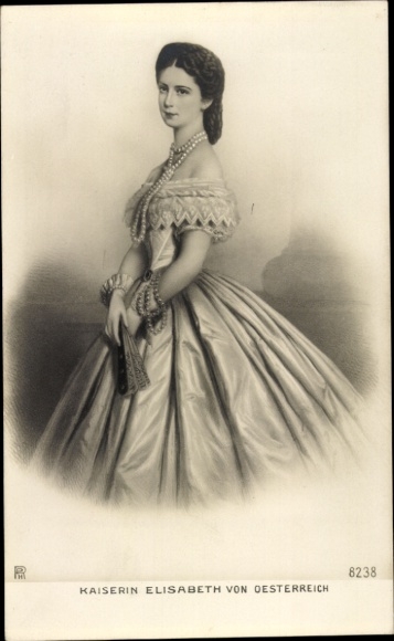 Künstler Ak Kaiserin Elisabeth von Österreich Ungarn, Sisi, Standportrait
