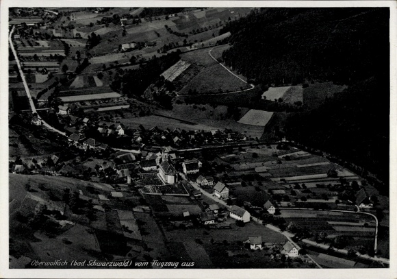 Postcard Oberwolfach in the Black Forest, aerial photograph