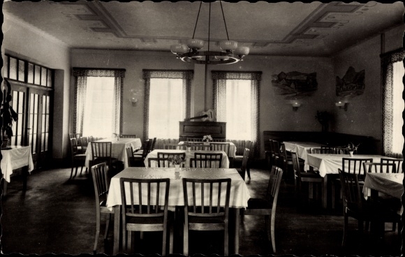 Postcard Olbersdorf in Saxony, Ferienheim DHZ Chemie, dining room