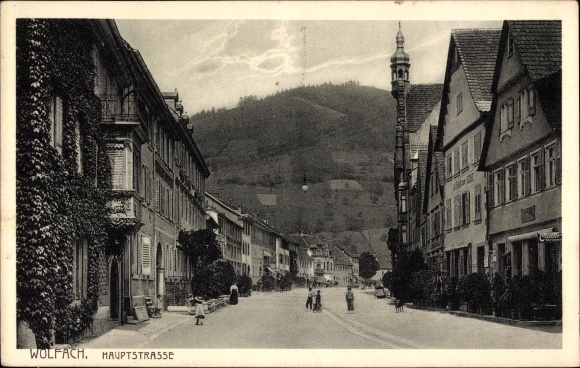 Postcard Wolfach Baden Württemberg, main street