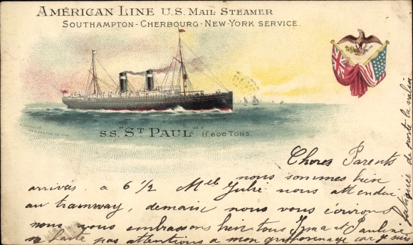 PC American Line, US Mail Steamer, SS St. Paul