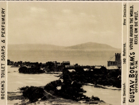 Foto Hotorua Neuseeland, Reklame, Gustav Boehm's Reise um die Welt, Boehm's Toilettenseifen