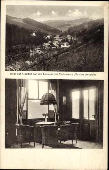 Ak Kipsdorf Altenberg im Erzgebirge, Blick von Terrasse des Restaurants Schöne Aussicht