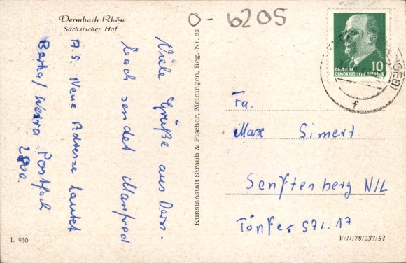 Postcard Dermbach in the Rhön Thuringia, Saxon Court