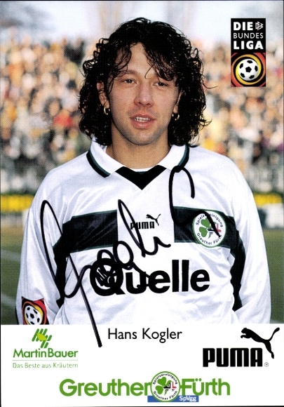 Autograph card footballer Hans Kogler, SpVgg Greuther Fürth, autograph