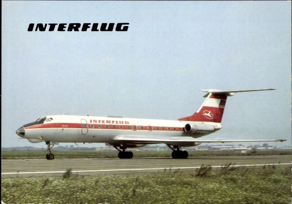 Postcard passenger aircraft Tupolev Tu-134, Interflug
