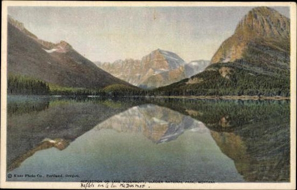 11 oude foto's van diverse meren en landschappen van Montana USA, diverse uitzichten