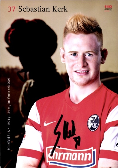 Autogrammkarte Fußballer Sebastian Kerk, SC Freiburg, Autogramm
