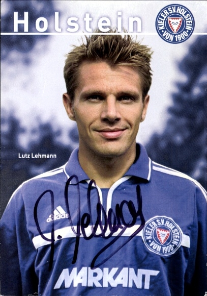 Autograph card footballer Lutz Lehmann, Holstein Kiel, autograph