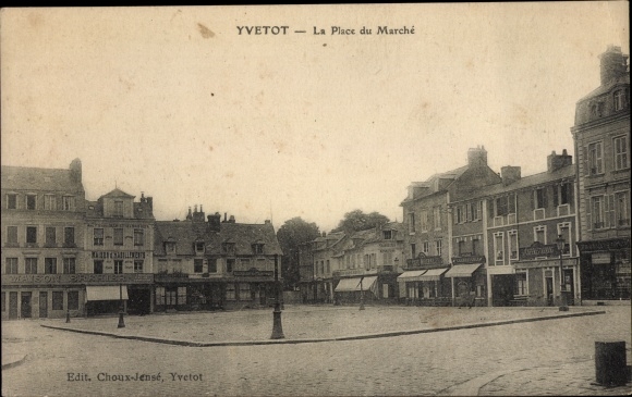 Postcard Yvetot Seine Maritime, market square