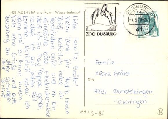 Postcard Mülheim an der Ruhr, water station