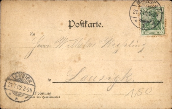 Postcard Meißen on the Elbe, Geipelburg, bank, salon steamer Aussig