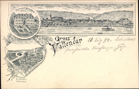 Vorläufer Vallendar am Rhein, Gesamtansicht, Pensionat Marienburg