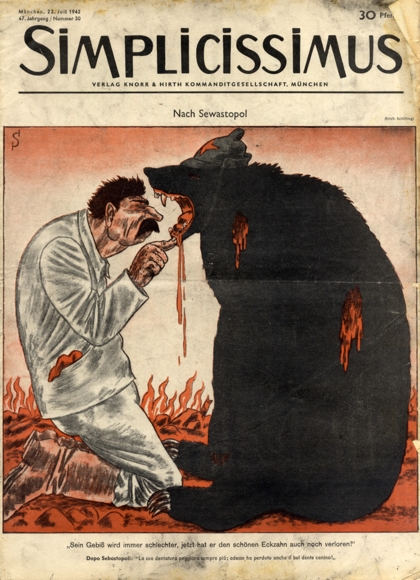 Simplicissimus Heft 30 Juli 1942 Karikatur Nach Sewastopol E. Schilling Verlag Hirth