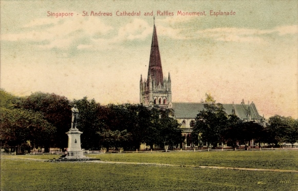 PC Singapore Singapore, St. Andrews Cathedral, Raffles Monument, Esplanade