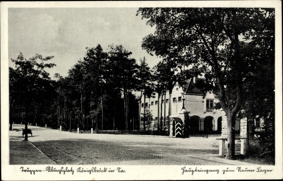 Postcard Königsbrück in Upper Lusatia, military training area, main entrance to the new camp