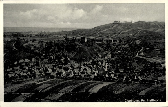 Postcard Cleebronn in Württemberg, aerial photograph