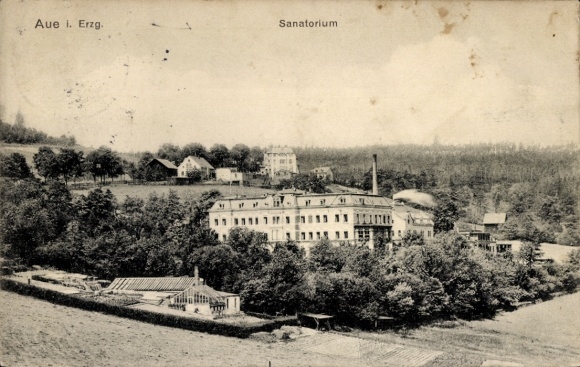 Ak Aue im Erzgebirge Sachsen, Blick auf das Sanatorium