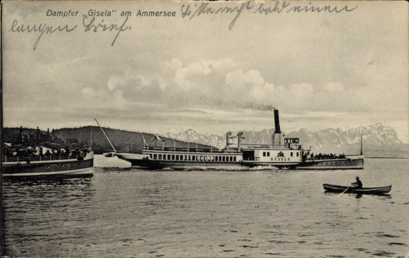 Postcard Dampfer Gisela am Ammersee
