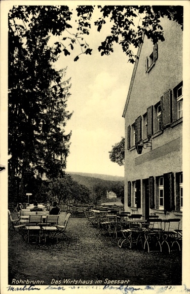 Postcard Rohrbrunn Weibersbrunn in the Spessart, The inn in the Spessart