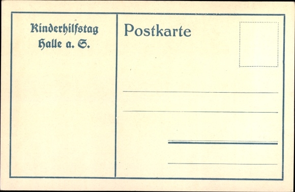Kunstenaarskaart Halle Saale, engel met bloemen, wapenschild, ster, kinderhulpdag
