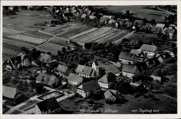 Ak Mönchweiler im Schwarzwald, Luftaufnahme