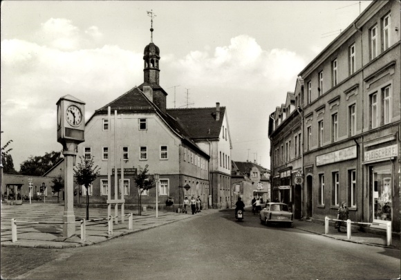 Ak Teuchern im Burgenlandkreis, Straße des Friedens, Fleischerei