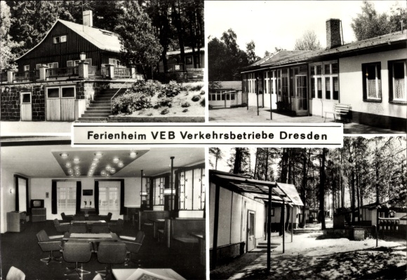 Postcard Hinterhermsdorf Sebnitz Saxony, holiday home VEB Verkehrsbetriebe Dresden