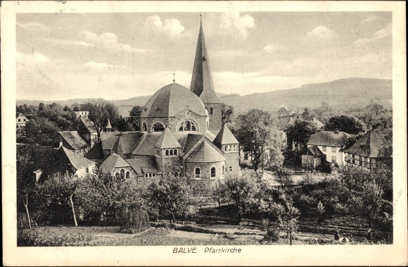 Postcard Balve in Sauerland, parish church