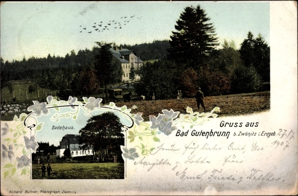 Passepartout PC Niederzwönitz Zwönitz in the Ore Mountains of Saxony, Bad Gutenbrunn, Badehaus