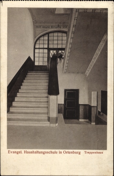 PC Ortenburg in the Deggendorf district of Lower Bavaria, Evangelical. Domestic school, stairwell